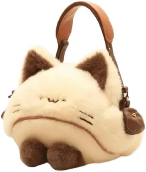 Cute Cat Plush Small Bag High Value Cartoon Doll Handbag Crossbody Bag