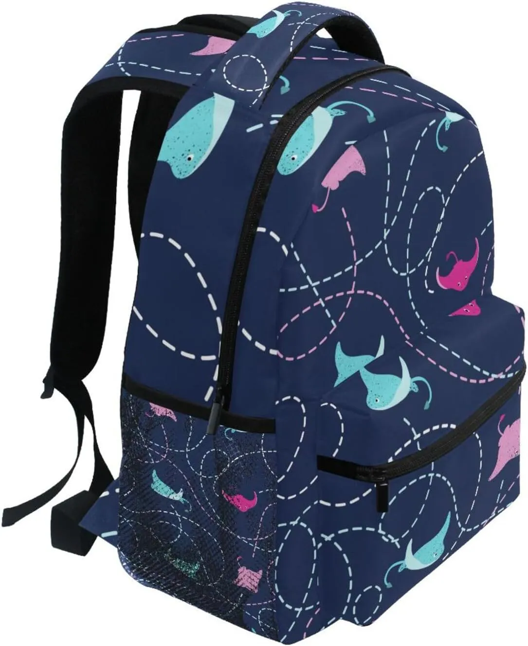Cute Colorful Stingray Pattern Boys Girls Kids School Backpacks Bookbag, School Bag Travel Backpack Daypack