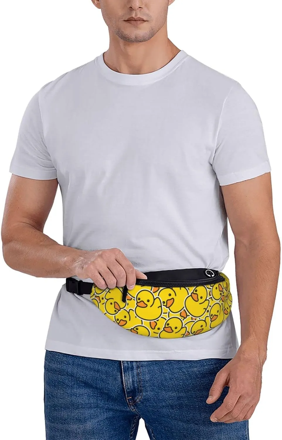 Cute Rubber Ducky Fanny Pack Crossbody Waist Bag Pack for Men Women. Belt Bag for Travel Walking Running Hiking Fishing.