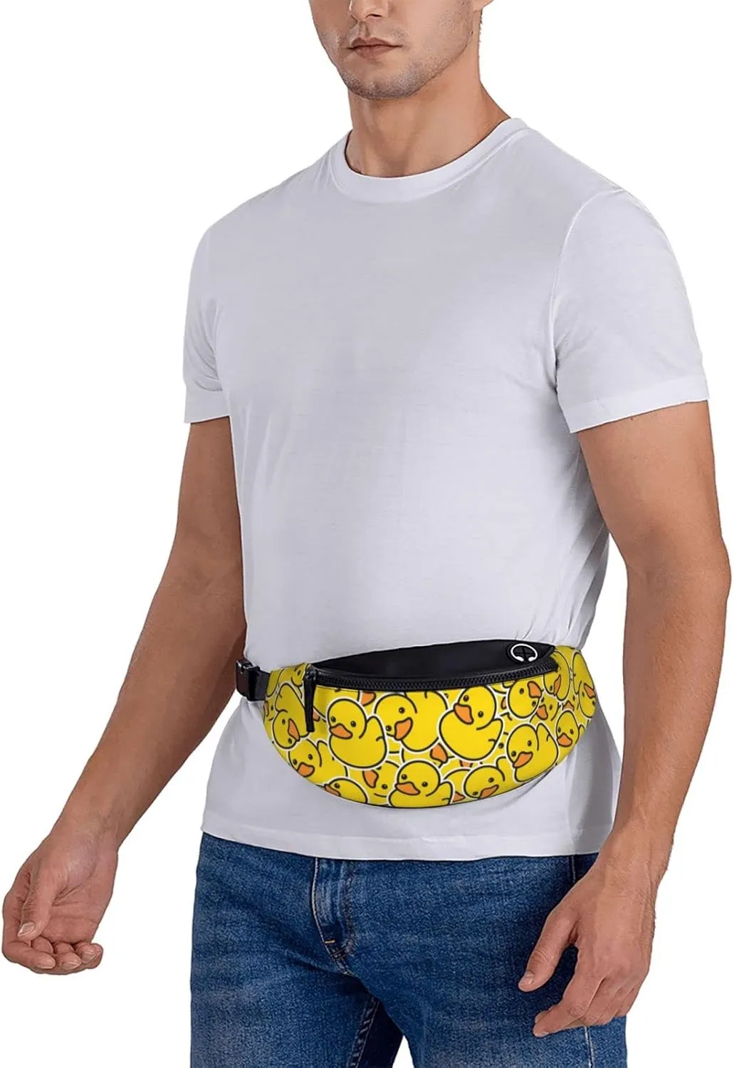 Cute Rubber Ducky Fanny Pack Crossbody Waist Bag Pack for Men Women. Belt Bag for Travel Walking Running Hiking Fishing.