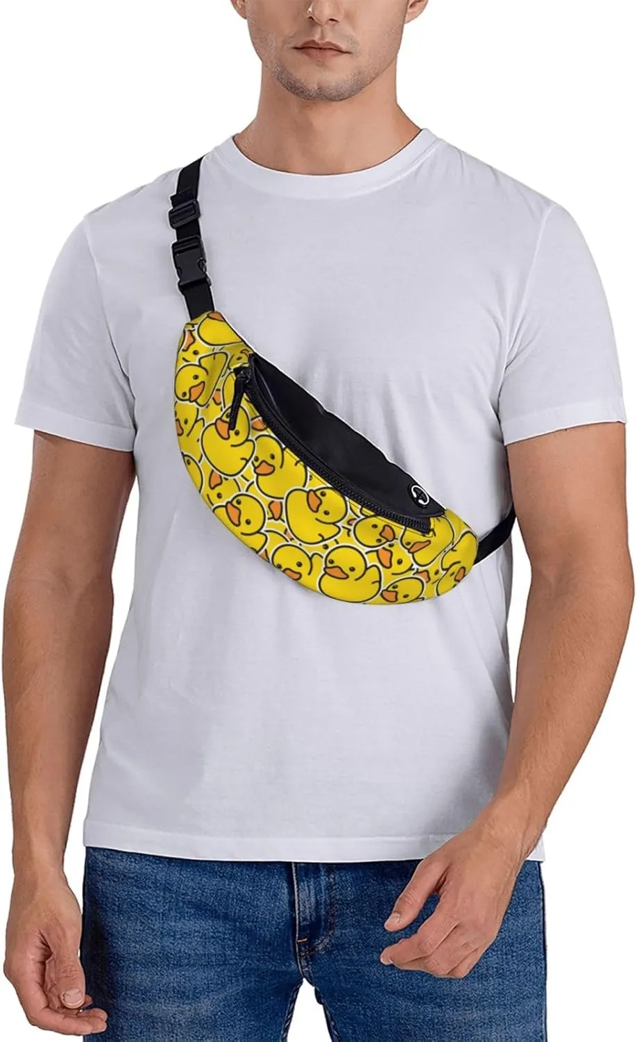 Cute Rubber Ducky Fanny Pack Crossbody Waist Bag Pack for Men Women. Belt Bag for Travel Walking Running Hiking Fishing.