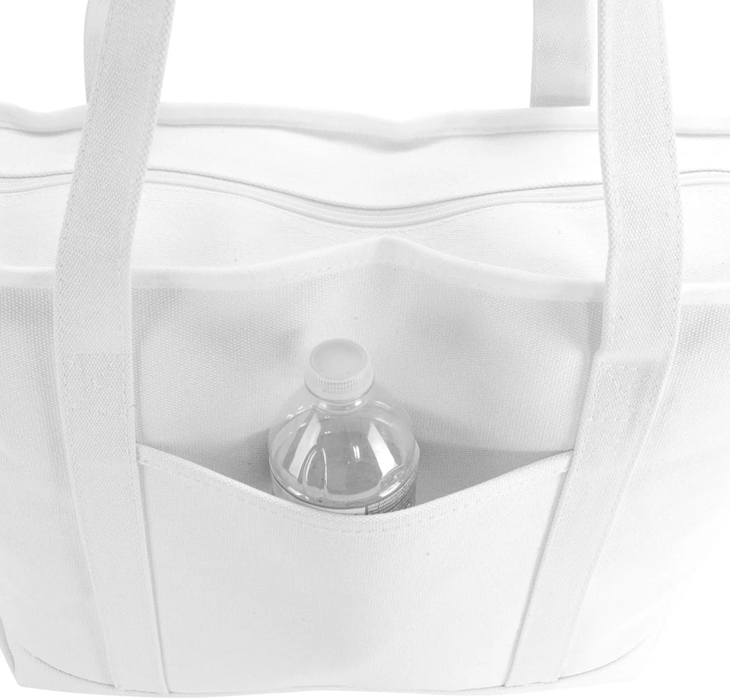 DALIX Large Canvas Tote Bag for Women Work Bag Beach Totes Monogrammed White A - Z