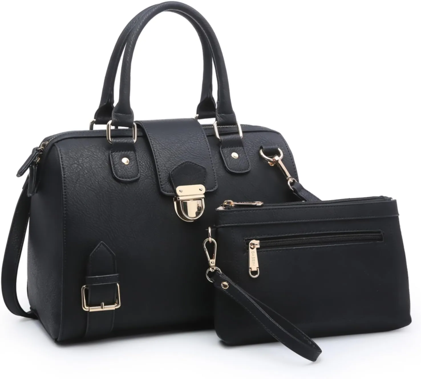 Dasein Women Barrel Handbags Fashion Satchel Bags Top Handle Shoulder Purses Vegan Leather Work Tote