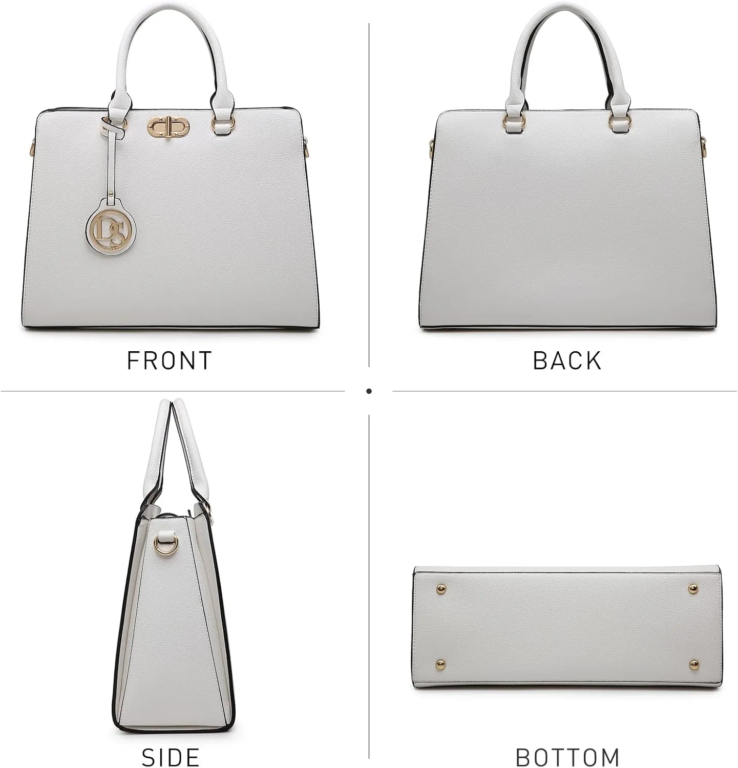 Dasein Women Handbags Purses Ladies Work Purse Satchel Tote Top Handle Shoulder Bags with Matching Clutch