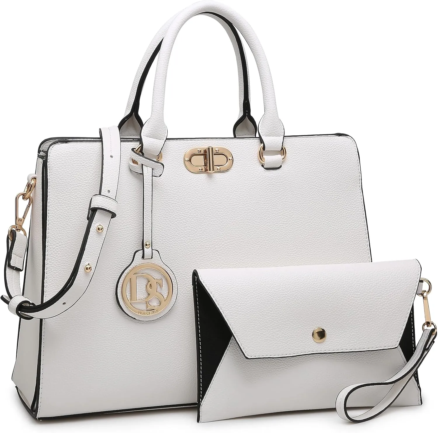 Dasein Women Handbags Purses Ladies Work Purse Satchel Tote Top Handle Shoulder Bags with Matching Clutch