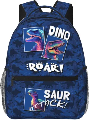 Dinosaur Backpack Blue Dinosaurios Backpacks Travel Backpack Funny Simple Modern Backpacks Cute Waterproof Animal Dinosaur Bookbag Trendy Simply Animals Lightweight Backpack