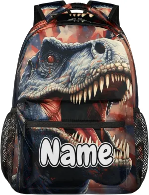 Dinosaur Theme Large Backpack Fashion Travel Backpacks for Business Women Men Casual Laptop Bag Waterproof Lightweight Shoulder Bags 16in