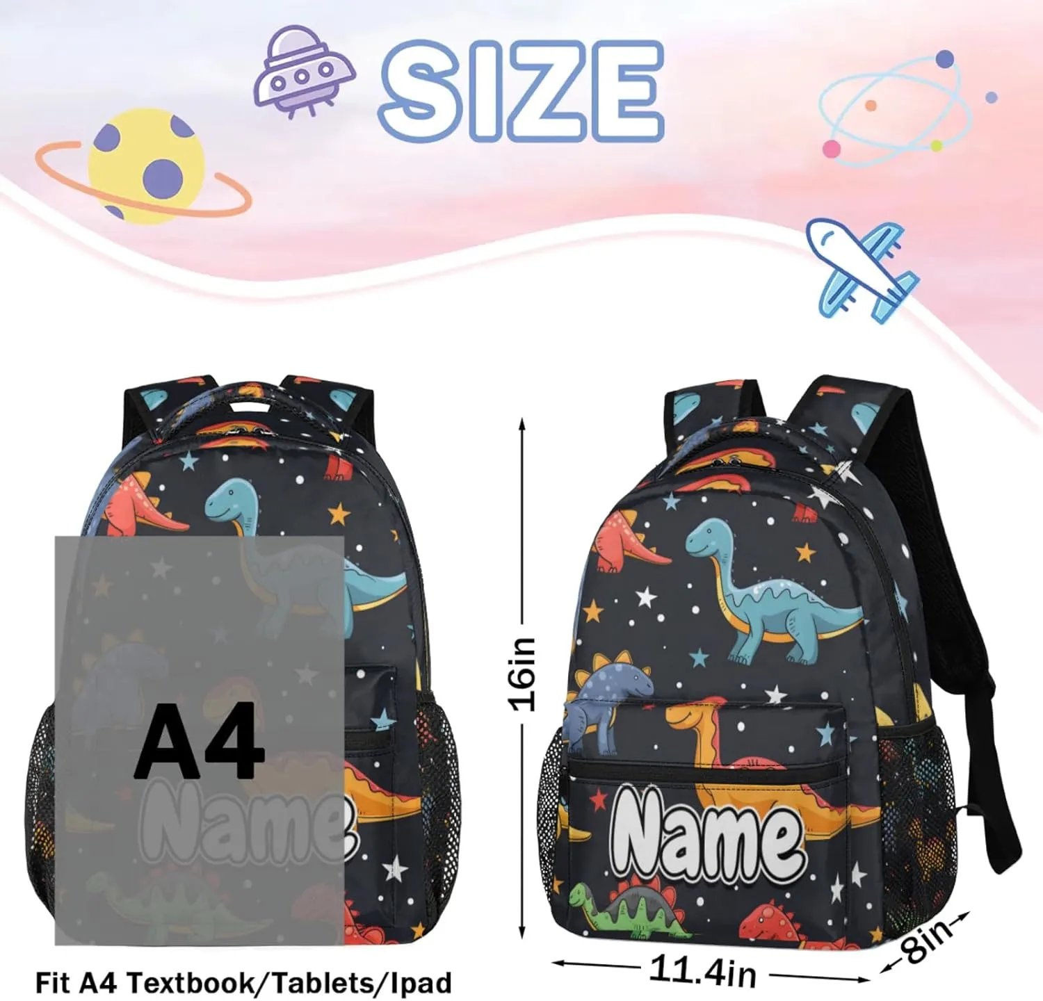 Dinosaurs Stars Large Backpack Fashion Travel Backpacks for Business Women Men Casual Laptop Bag Waterproof Lightweight Shoulder Bags 16in