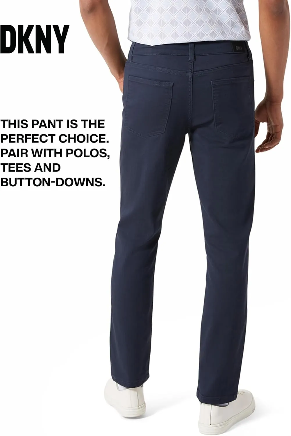 DKNY Mens Pants - Slim Fit Business Casual Pants for Men | Ultra Soft Mens Chino Stretch Work Pant | Everyday Casual Slacks