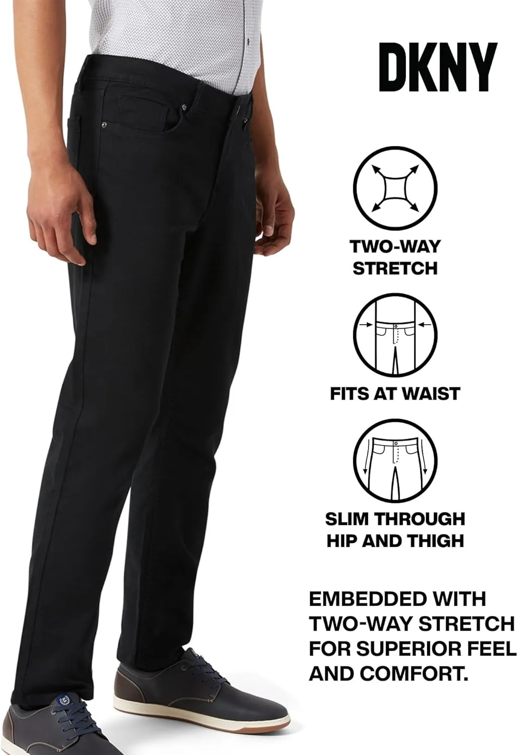DKNY Mens Pants - Slim Fit Business Casual Pants for Men | Ultra Soft Mens Chino Stretch Work Pant | Everyday Casual Slacks