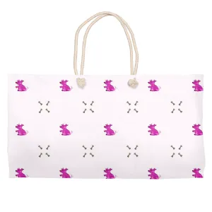 Dog and Diamond Bone Pattern Weekender Tote ( Pink)