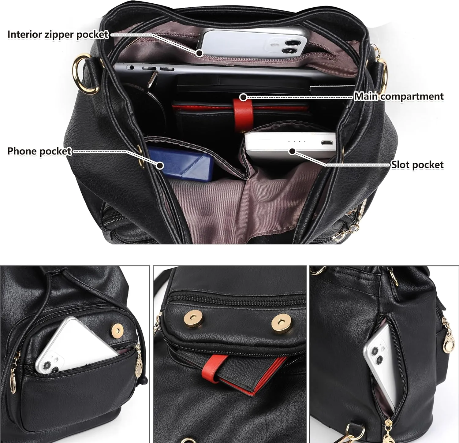 Dora & Liz Mini Backpack Purse for Women Leather Fashion Cute Small Backpacks Lightweight Travel Ladies Shoulder Bags