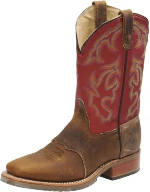Double-H Boots Men's Roger 11" Domestic Wide Square Toe I.C.E.™ Roper Soft Toe Work Boot Red - DH3556