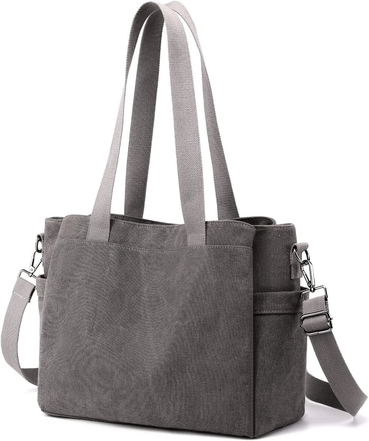 DOURR Hobo Handbags Canvas Crossbody Bags for Women, Multi Compartment Large Tote Purse for Work Travel