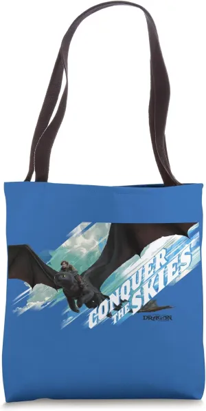 DreamWorks Dragons Toothless and Hiccup Conquer the Skies Tote Bag