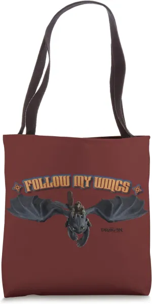 DreamWorks Dragons Toothless and Hiccup Follow My Wings Tote Bag