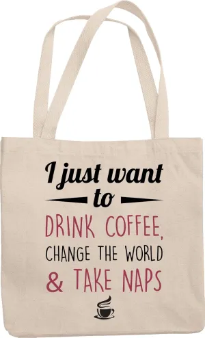 Drink Coffee Change the World Reusable Tote Bag for Judge & Lawyers