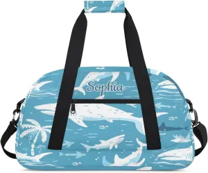 Duffel Bags for Kids Gym Bag with Name Personalized Small Dance Bag for Girls Luggage Bags Kids Duffel Bag Boy Blue Sea Animals