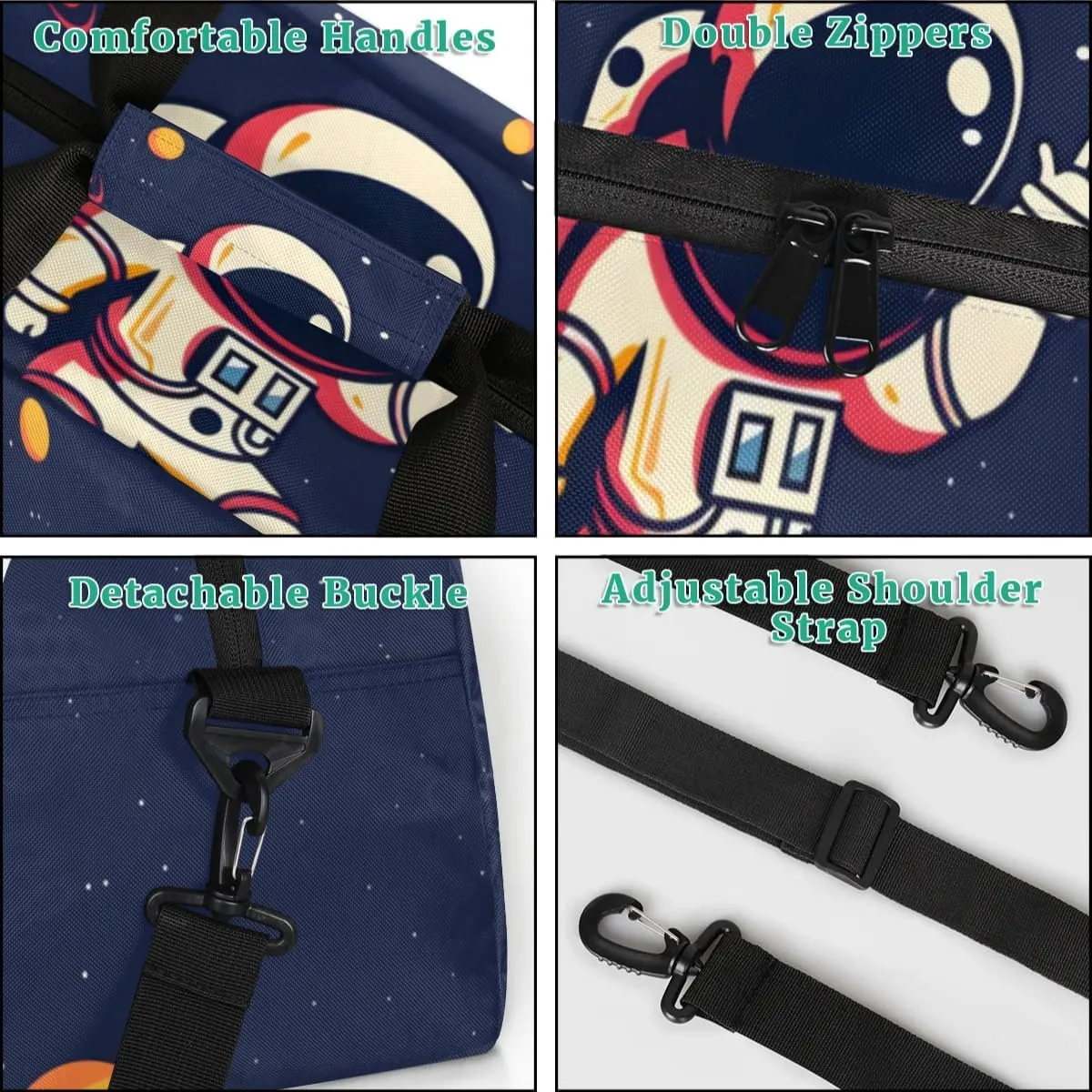 Duffel Bags for Kids Gym Bag with Name Personalized Small Dance Bag for Girls Luggage Bags Kids Duffel Bag Boy Cute Astronaut