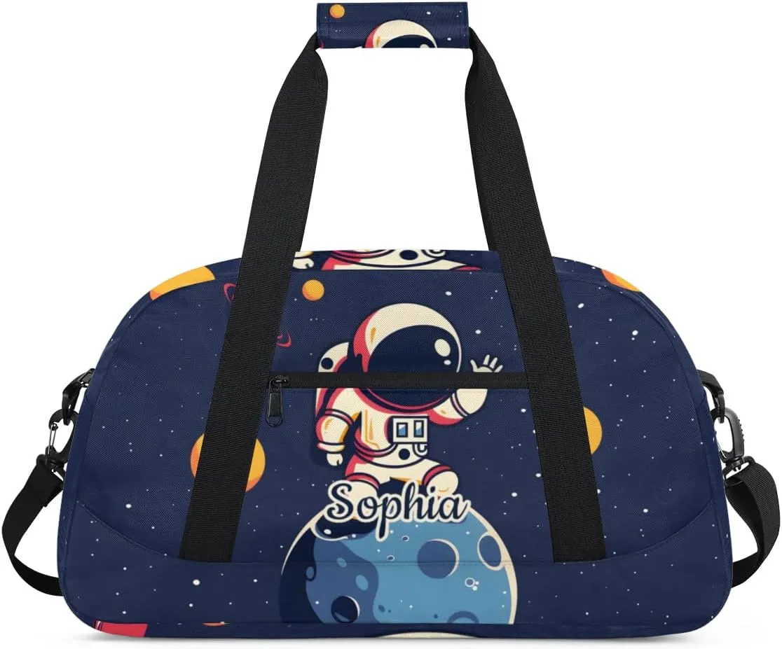 Duffel Bags for Kids Gym Bag with Name Personalized Small Dance Bag for Girls Luggage Bags Kids Duffel Bag Boy Cute Astronaut