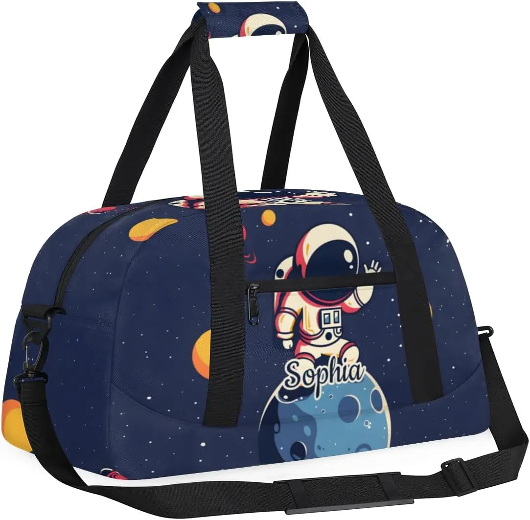 Duffel Bags for Kids Gym Bag with Name Personalized Small Dance Bag for Girls Luggage Bags Kids Duffel Bag Boy Cute Astronaut