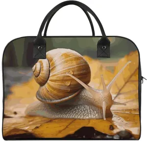 Duffle Bag for Travel Tote Bag Crossbody Bags Gym Bag Snail in Leaves Printed Shoulder Bag Travel Handbag for Men And Women