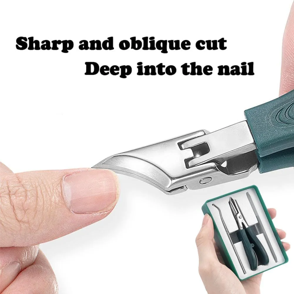 Eagle Beak Beveled Nail Clippers, Three Sets of Eagle Beak Beveled Nail Clippers, Super Sharp Oblique Nail Clipper for Thick Nails, Seniors & Ingrown Care (1Set-A)