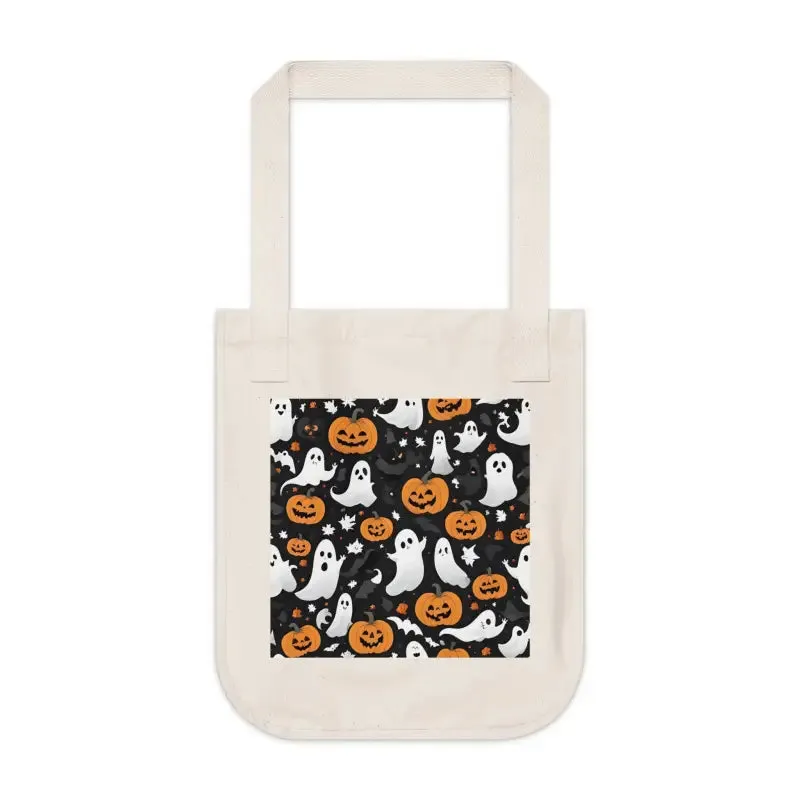 Eco Friendly Halloween Canvas Tote with Jack o Lanterns