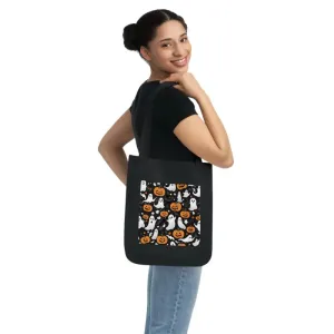 Eco Friendly Halloween Canvas Tote with Jack o Lanterns