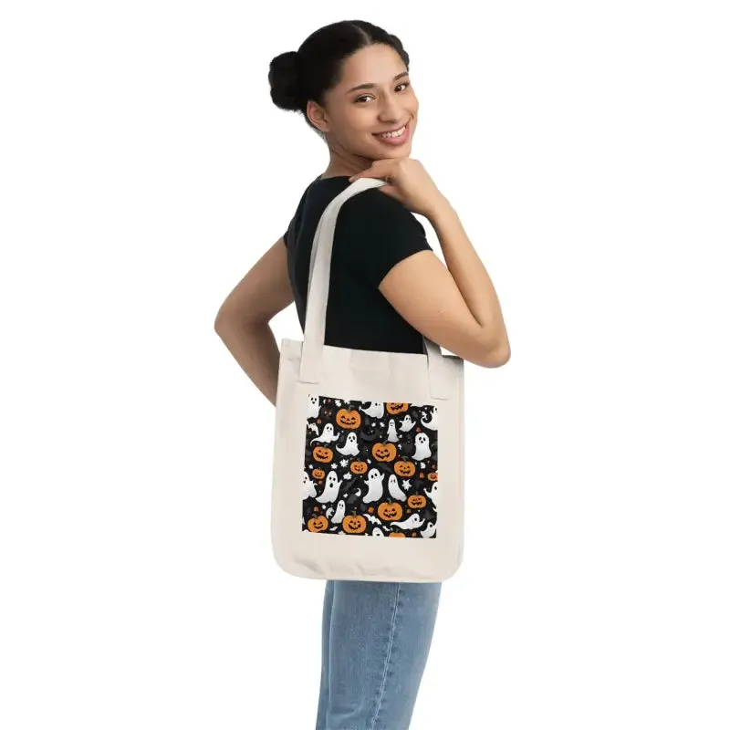 Eco Friendly Halloween Canvas Tote with Jack o Lanterns
