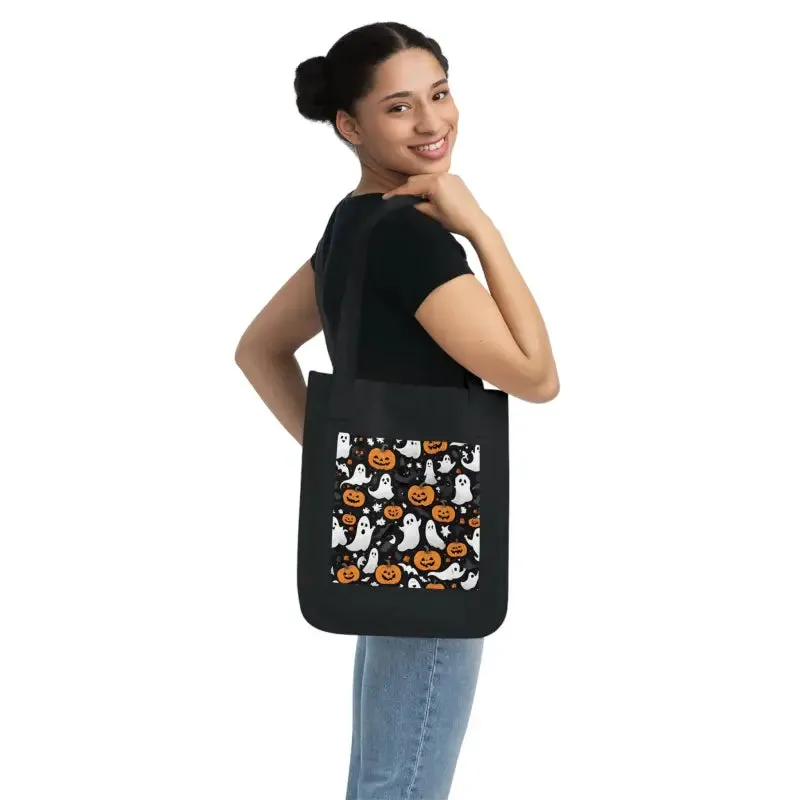 Eco Friendly Halloween Canvas Tote with Jack o Lanterns