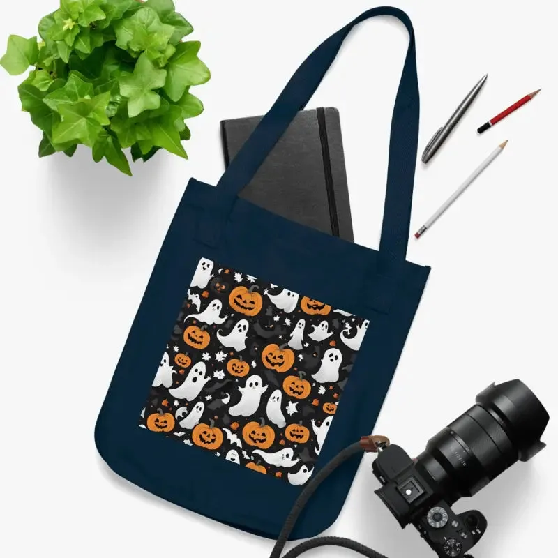 Eco Friendly Halloween Canvas Tote with Jack o Lanterns