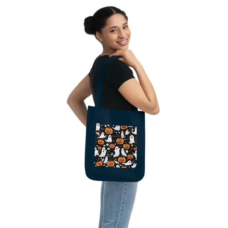Eco Friendly Halloween Canvas Tote with Jack o Lanterns