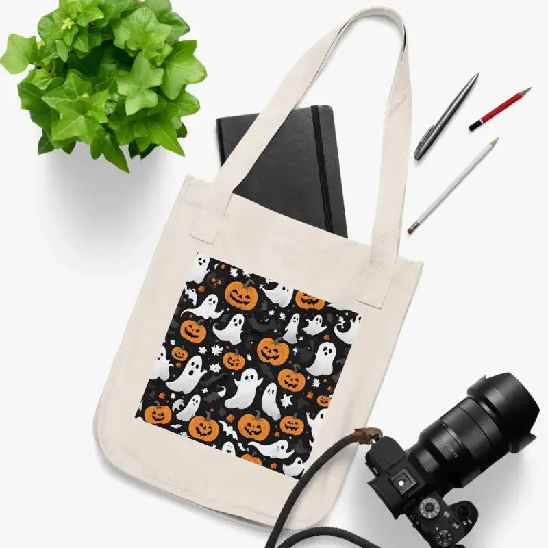Eco Friendly Halloween Canvas Tote with Jack o Lanterns