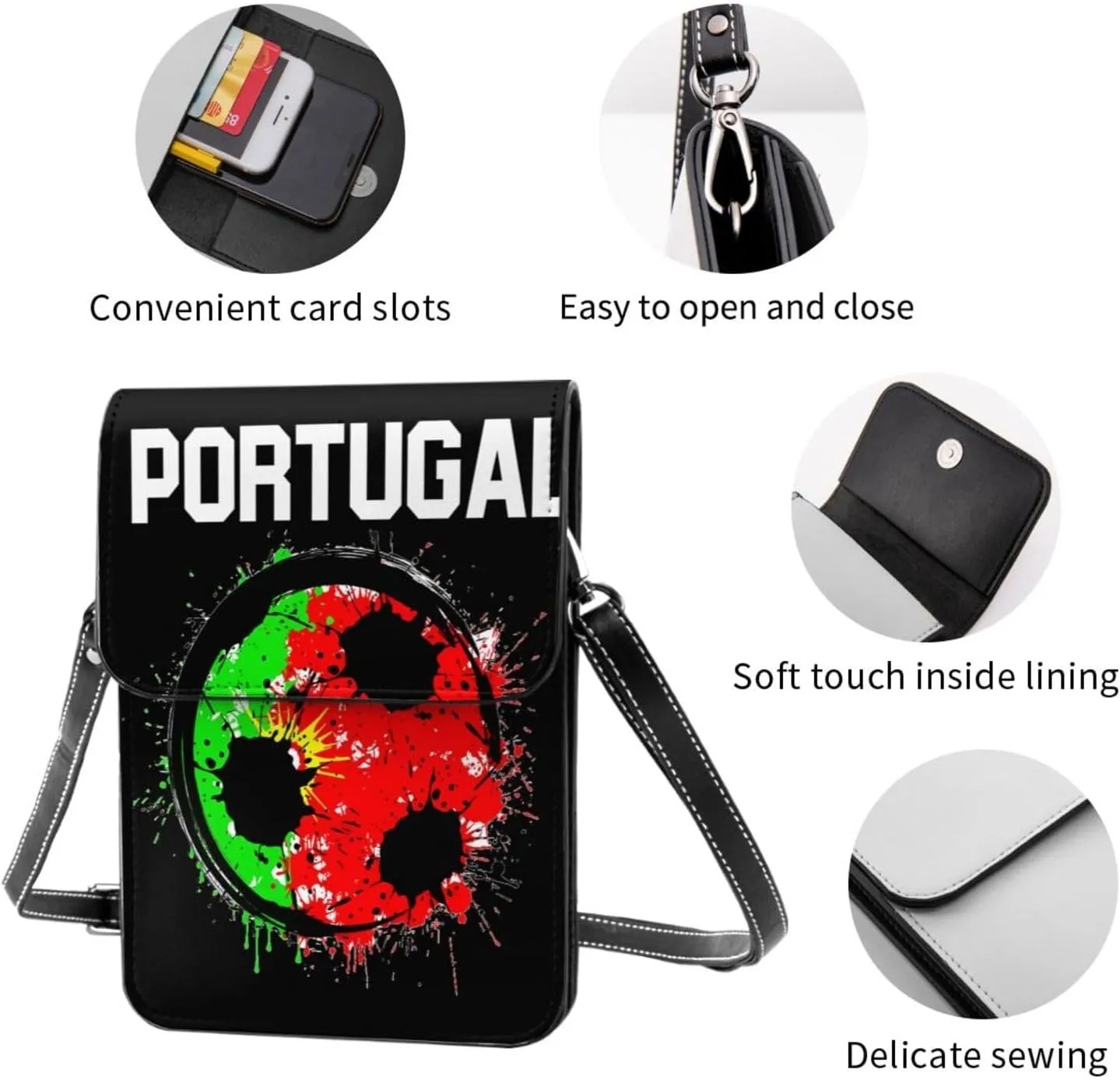 El Salvador Flag Leather Crossbody Phone Purse for Women Cute Wallet Bags Lightweight Mini Sling Bag