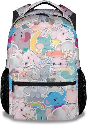 Elephant Backpacks for Girls, Boys - 16 Inch Cute Backpack for School - Large Capacity, Durable, Lightweight Bookbag for Kids Travel