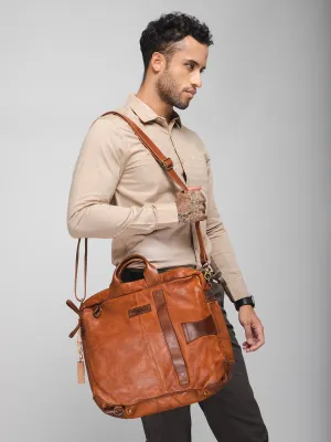 Enfield: Cognac Vintage Leather Men's Laptop Bag