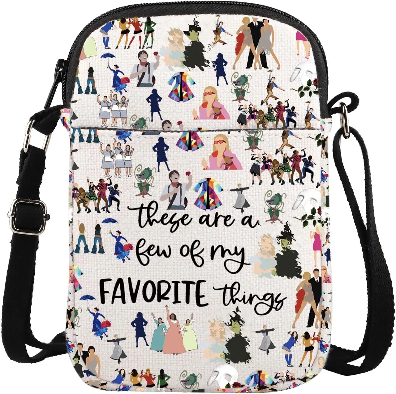 ENSIANTH Musical Inspired Gift Musical Theatre Actor Actress Messenger Bag Drama Theatre Crossbody Purses Bag