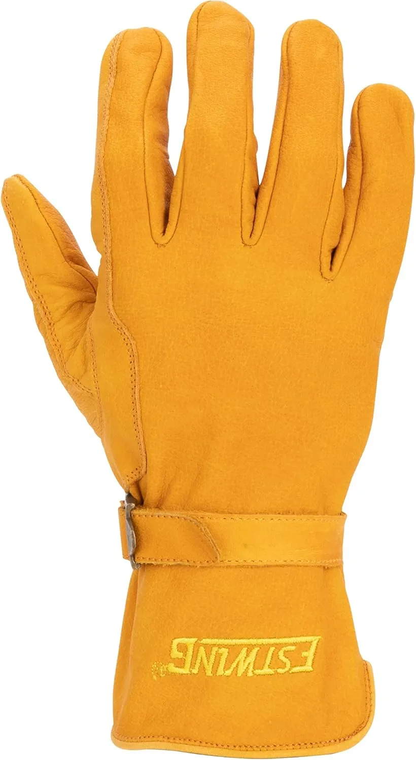 Estwing Classic Leather Driver Work Glove with Adjustable Wrist Strap in Russet Brown