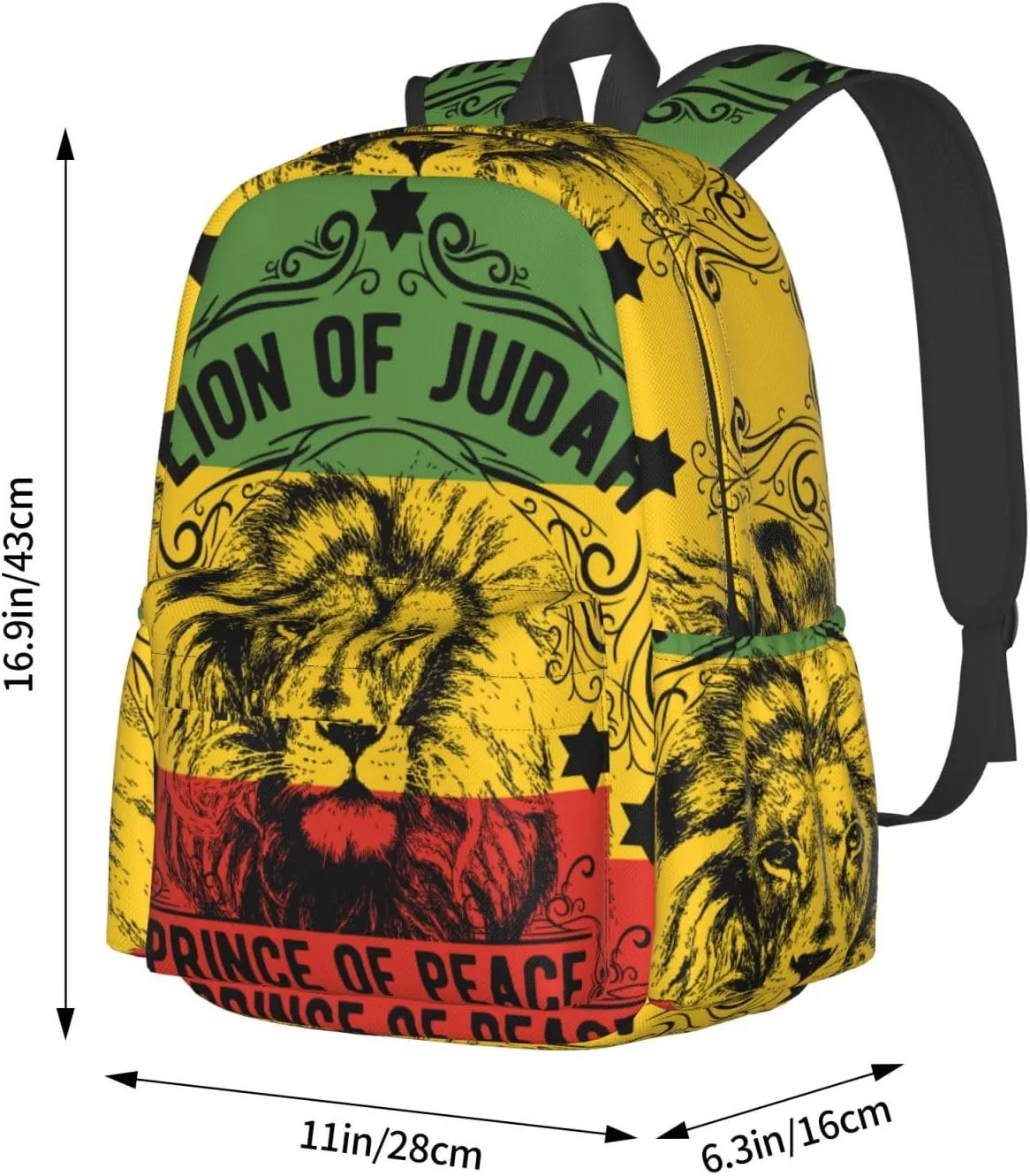 Ethiopia Flag Ethiopia Lion Backpack Large Capacity Backpack Lightweight Double Shoulder Bag For Women Men Travel