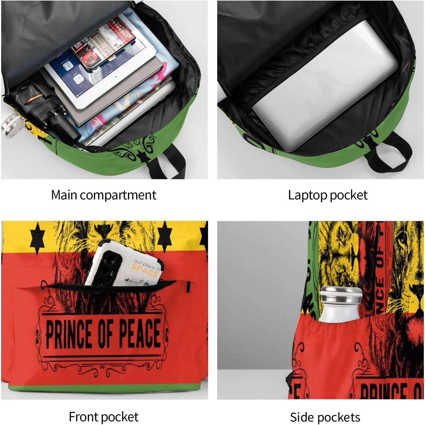 Ethiopia Flag Ethiopia Lion Backpack Large Capacity Backpack Lightweight Double Shoulder Bag For Women Men Travel