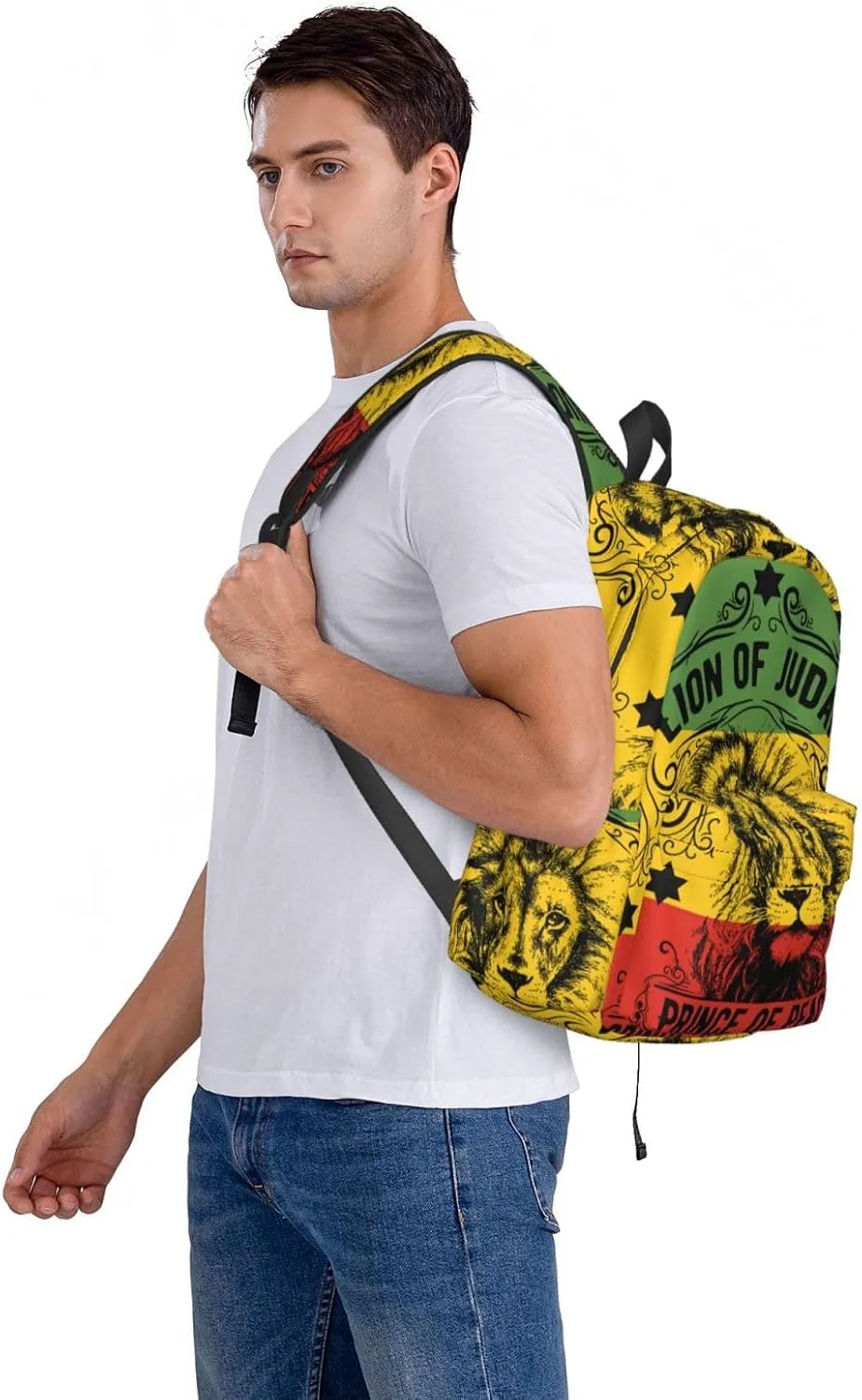 Ethiopia Flag Ethiopia Lion Backpack Large Capacity Backpack Lightweight Double Shoulder Bag For Women Men Travel