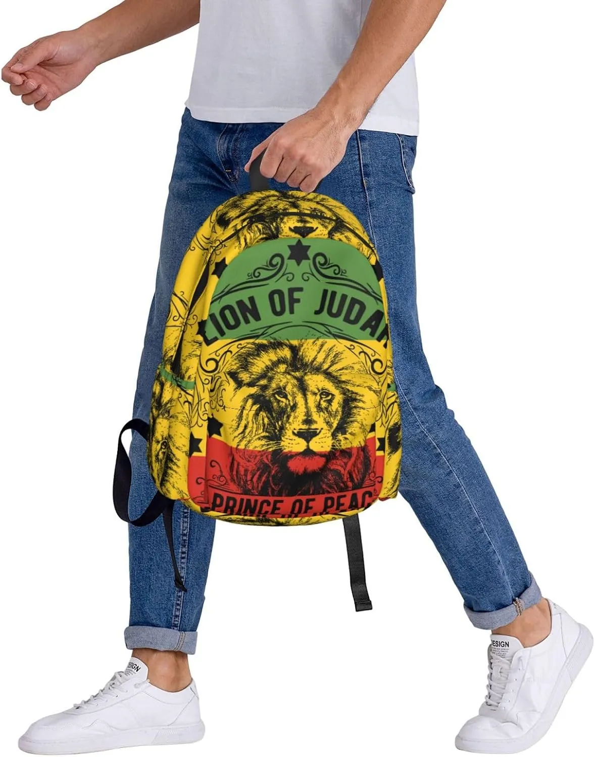 Ethiopia Flag Ethiopia Lion Backpack Large Capacity Backpack Lightweight Double Shoulder Bag For Women Men Travel