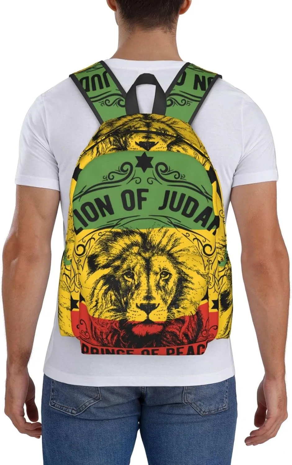 Ethiopia Flag Ethiopia Lion Backpack Large Capacity Backpack Lightweight Double Shoulder Bag For Women Men Travel