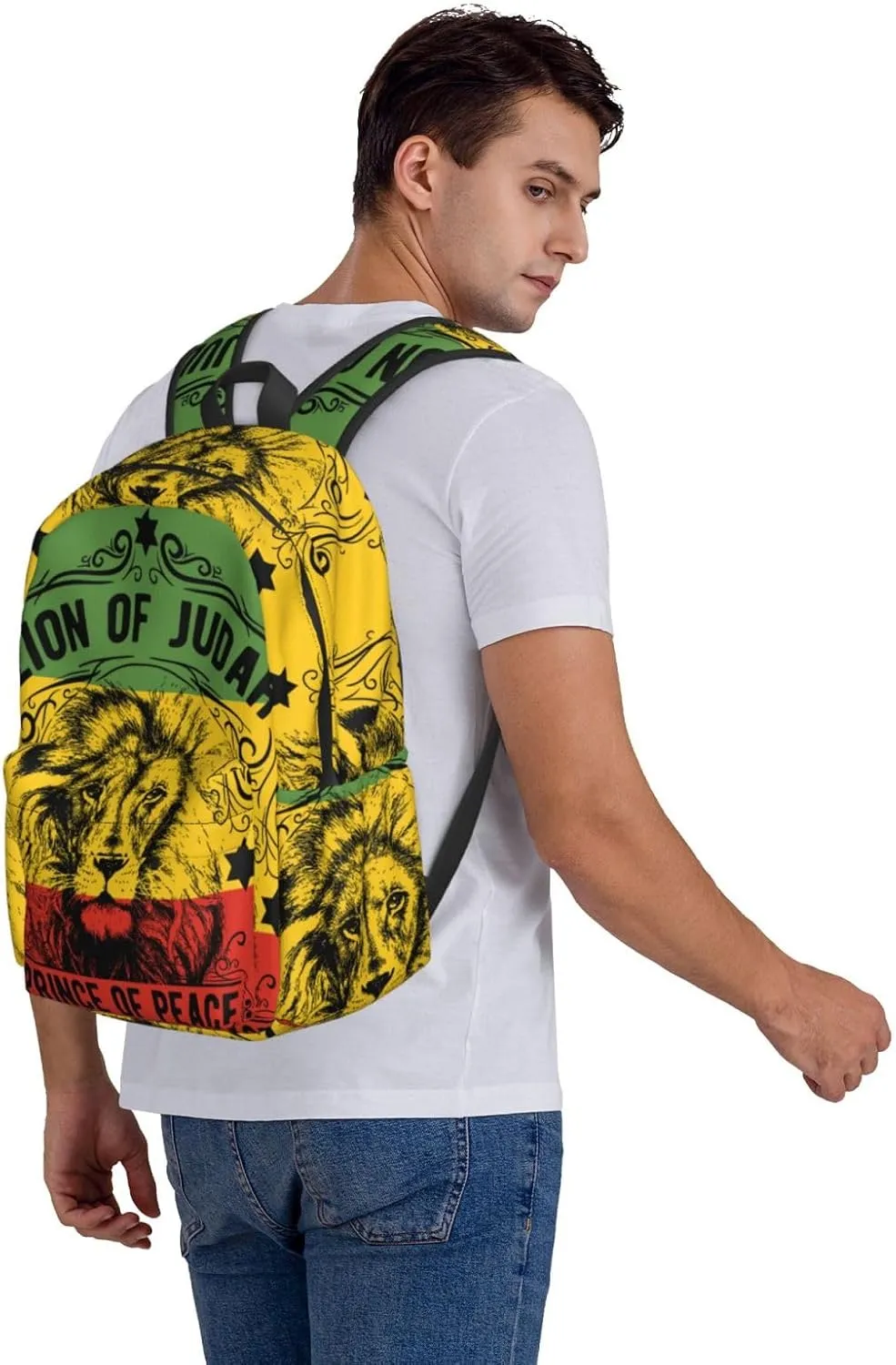 Ethiopia Flag Ethiopia Lion Backpack Large Capacity Backpack Lightweight Double Shoulder Bag For Women Men Travel