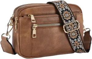 Ethnic Leather Bags for Women Casual Shoulder Bag Crossbody Bag Satchel on Trend Purses for Work Travel 2024