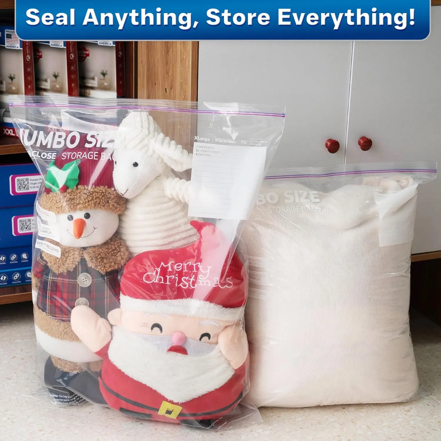 Extra Large 5 Gallon Zip Top Bags for Storage, Clear Plastic Bags for Clothes, Toys, Packing, Moving, and Organizing, 18"x24" [30 COUNT]