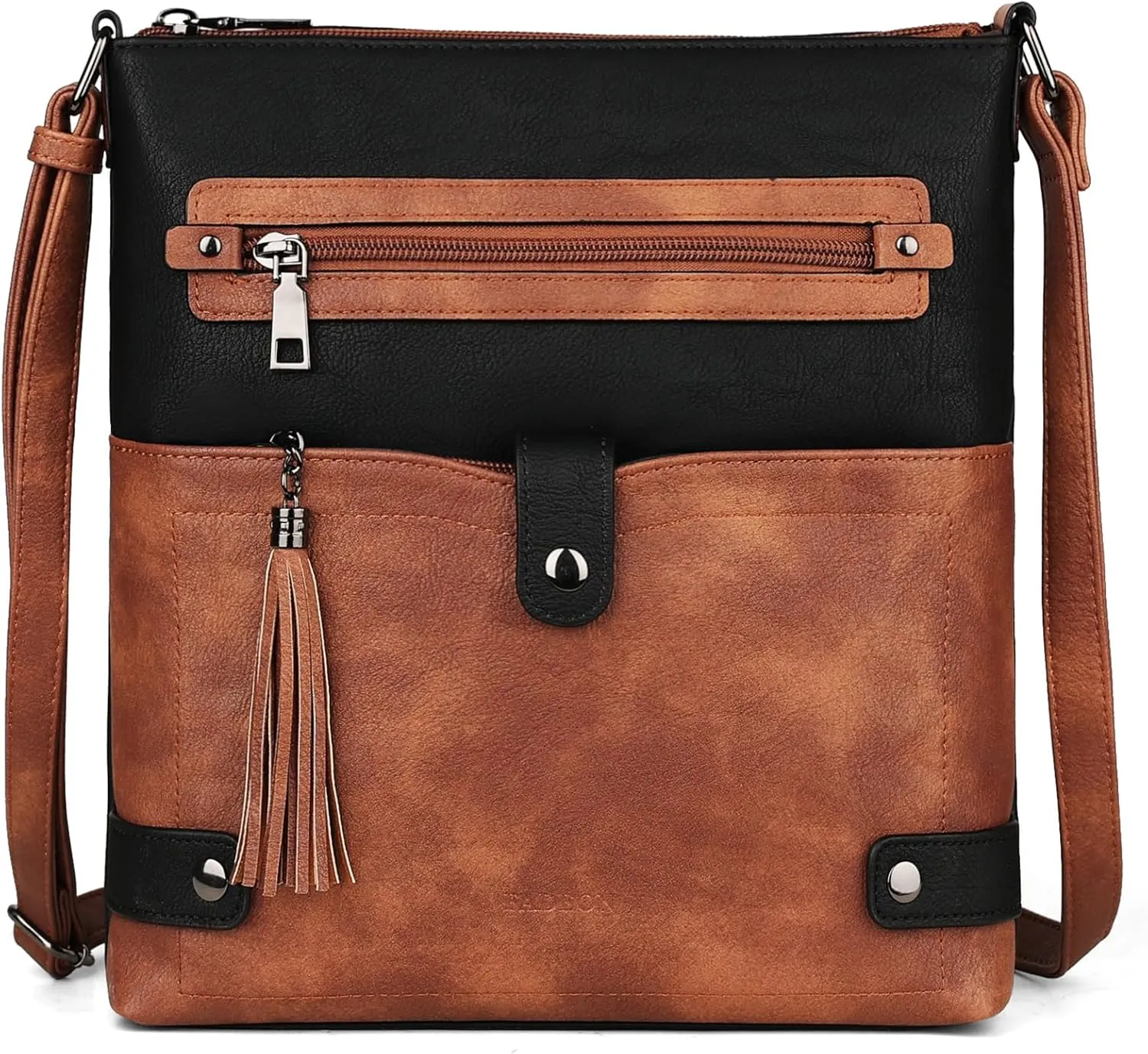 FADEON Crossbody Purses for Women Crossbody Bag, Designer Multi Pockets Shoulder Travel Purses with Tassel