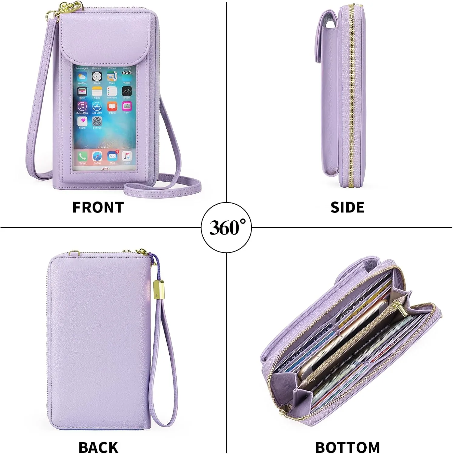 FALAN MULE Small Cell Phone Crossbody Bag Purse for Women, PU Leather Wallet Purse…