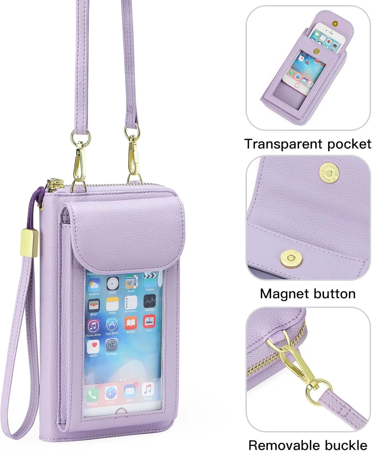 FALAN MULE Small Cell Phone Crossbody Bag Purse for Women, PU Leather Wallet Purse…